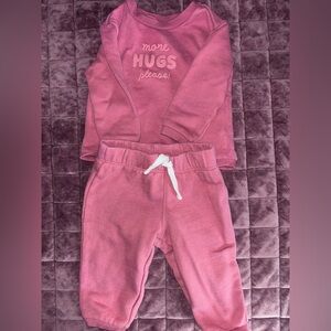Carter's Pink "More Hugs Please" 2-Piece Sweatshirt & Jogger Set